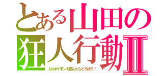 とある山田の狂人行動Ⅱ（人のポケモンを盗んだらどろぼう！）