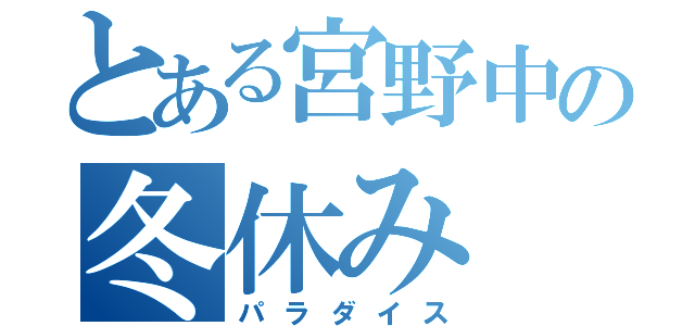 とある宮野中の冬休み（パラダイス）