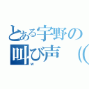 とある宇野の叫び声（＊ゝω・）ヽ（・｀ω・＊）ノコラッ！（ｗ）