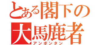 とある閣下の大馬鹿者（アンポンタン）