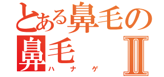 とある鼻毛の鼻毛Ⅱ（ハナゲ）