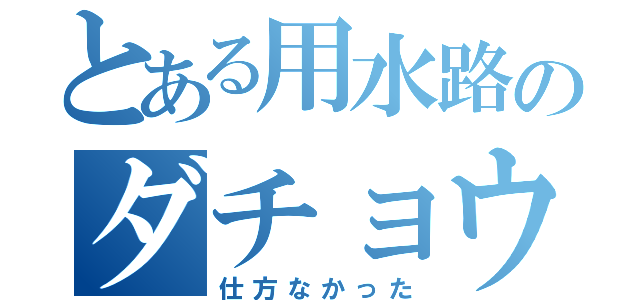 とある用水路のダチョウ（仕方なかった）