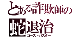 とある詐欺師の蛇退治（ゴーストバスター）