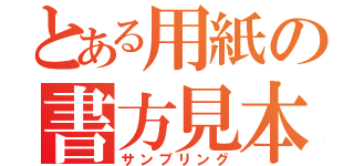 とある用紙の書方見本（サンプリング）