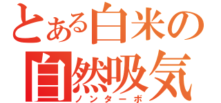 とある白米の自然吸気（ノンターボ）