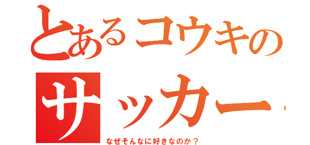 とあるコウキのサッカー好き（なぜそんなに好きなのか？）