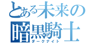 とある未来の暗黒騎士（ダークナイト）