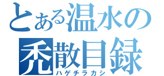 とある温水の禿散目録（ハゲチラカシ）