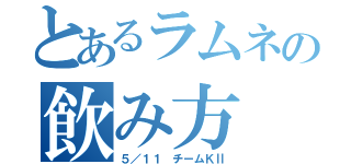 とあるラムネの飲み方（５／１１　チームＫⅡ）