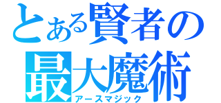 とある賢者の最大魔術（アースマジック）