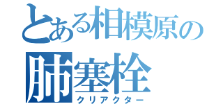 とある相模原の肺塞栓（クリアクター）