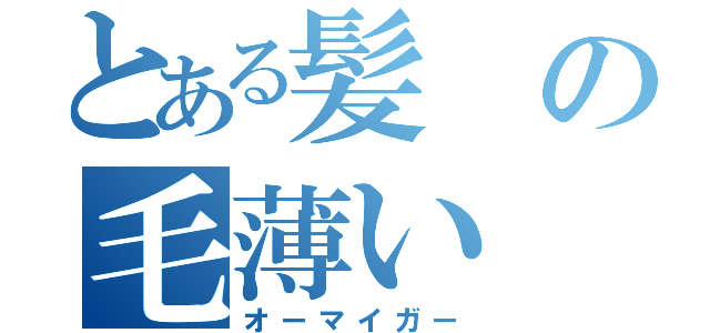 とある髪の毛薄い（オーマイガー）