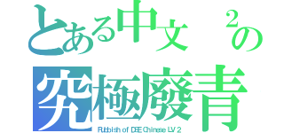 とある中文 ２の究極廢青（Ｒｕｂｂｉｓｈ ｏｆ ＤＳＥ Ｃｈｉｎｅｓｅ ＬＶ ２）