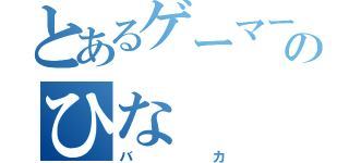 とあるゲーマーのひな（バカ）