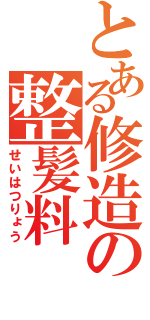 とある修造の整髪料（せいはつりょう）