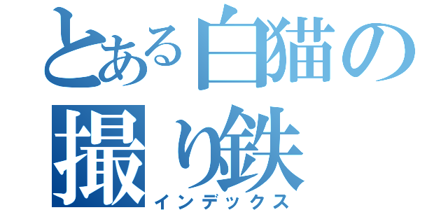 とある白猫の撮り鉄（インデックス）