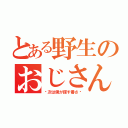 とある野生のおじさん（〜次は僕が探す番さ〜）