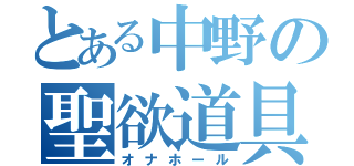 とある中野の聖欲道具（オナホール）