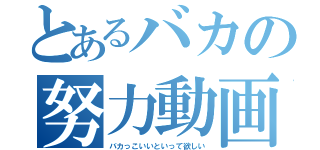 とあるバカの努力動画（バカっこいいといって欲しい）