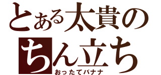 とある太貴のちん立ち記録（おったてバナナ）