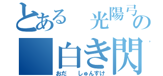 とある　光陽弓道部の　白き閃光（おだ　　しゅんすけ）