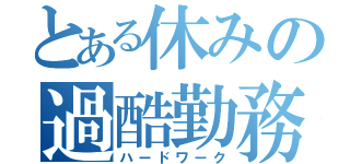 とある休みの過酷勤務（ハードワーク）