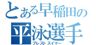 とある早稲田の平泳選手（ブレストスイマー）