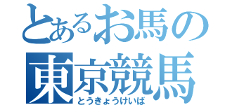 とあるお馬の東京競馬（とうきょうけいば）