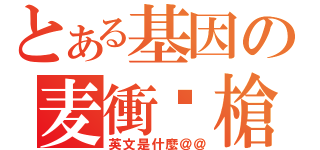 とある基因の麦衝步槍（英文是什麼＠＠）