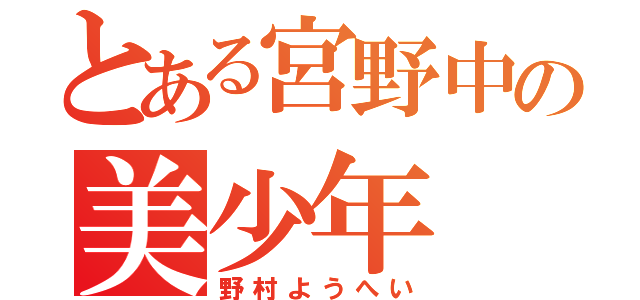 とある宮野中の美少年（野村ようへい）