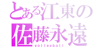 とある江東の佐藤永遠（ｖｏｌｌｅｙｂａｌｌ）