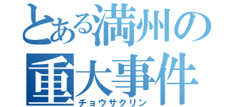 とある満州の重大事件（チョウサクリン）