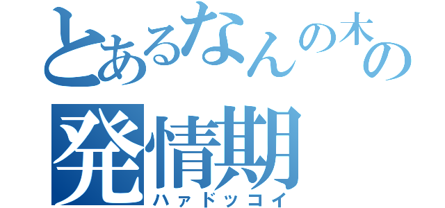 とあるなんの木の発情期（ハァドッコイ）