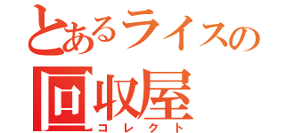 とあるライスの回収屋（コレクト）