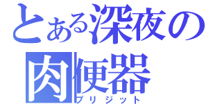 とある深夜の肉便器（ブリジット）