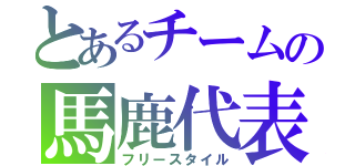 とあるチームの馬鹿代表（フリースタイル）