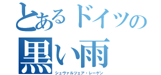 とあるドイツの黒い雨（シュヴァルツェア・レーゲン）