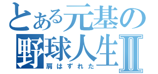 とある元基の野球人生Ⅱ（肩はずれた）