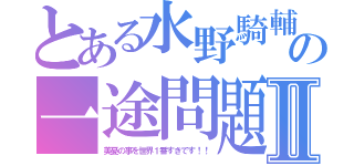 とある水野騎輔の一途問題Ⅱ（美憂の事を世界１番すきです！！）