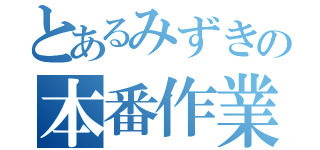 とあるみずきの本番作業（）