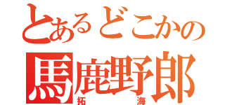 とあるどこかの馬鹿野郎（拓海）