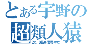 とある宇野の超類人猿（次、減速信号やな）