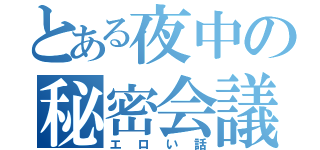 とある夜中の秘密会議（エロい話）