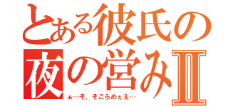 とある彼氏の夜の営みⅡ（ぁ…そ、そこらめぇえ…）