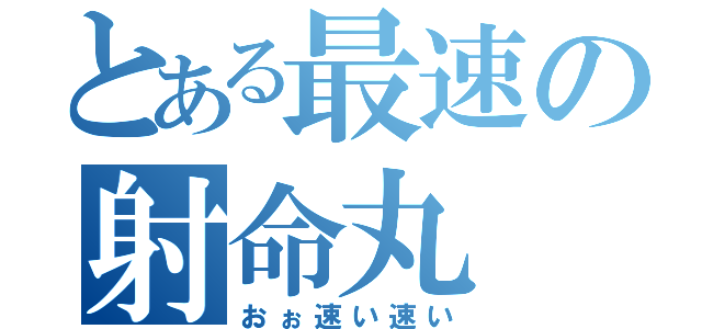 とある最速の射命丸（おぉ速い速い）