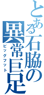 とある石脇の異常巨足（ビッグフット）