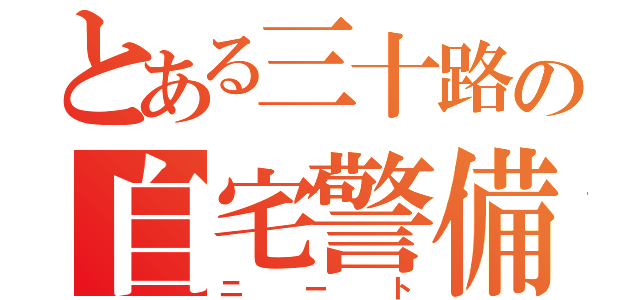 とある三十路の自宅警備（ニート）