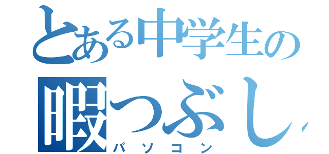 とある中学生の暇つぶし（パソコン）