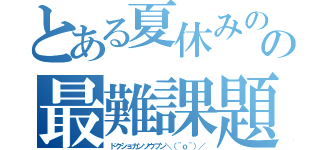 とある夏休みのの最難課題（ドクショカンソウブン＼（＾ｏ＾）／）