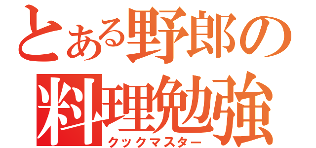 とある野郎の料理勉強（クックマスター）